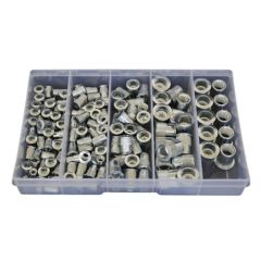 135 Piece M4 M5 M6 M8 M10 AL Series Flange Nutsert Zinc Assortment Grab Kit35