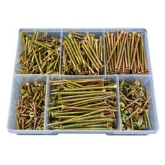 500 Piece 8g 10g Chipboard Screw Zinc Assortment Grab Kit40