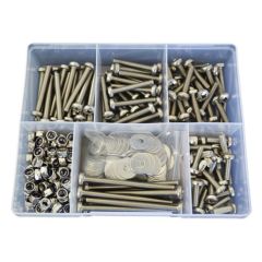 300 Piece M6 Pan Machine Screw Nut Washer Stainless G304 Assortment Grab Kit42