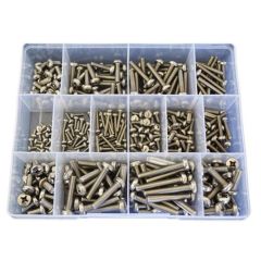 345 Piece M3 M4 M5 M6 Pan Machine Screw Stainless G316 Assortment Grab Kit44