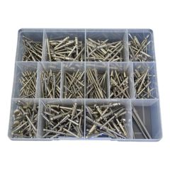 328 Piece 1/8" 5/32" 3/16" Dome Pop Rivet Stainless G304 Assortment Grab Kit56