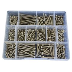 540 Piece 6g 8g 10g Pan + Countersunk Self Tapper Screw Stainless G316 Assortment Grab Kit57