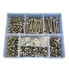 270 Piece M6 Pan Machine Screw Nut Washer Stainless G304 Assortment Grab Kit88