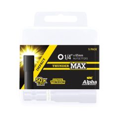 1/4" x 65mm Alpha ThunderMAX Impact Nutsetter Power Driver Bit - 5 Pack Handipak NS1465SMH