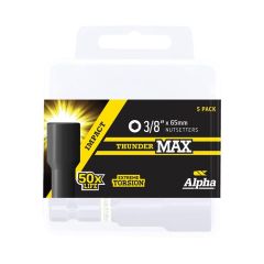 3/8" x 65mm Alpha ThunderMAX Impact Nutsetter Power Driver Bit - 5 Pack Handipak NS3865SMH