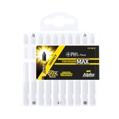 PH1 x 75mm Alpha ThunderMAX Impact Phillips Power Driver Bit - 10 Pack Handipak PH175SMH