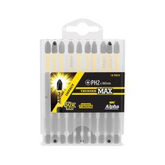 PH2 x 100mm Alpha ThunderMAX Impact Phillips Power Driver Bit - 10 Pack Handipak PH2100SMH