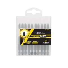 PH2 x 75mm Alpha ThunderMAX Impact Phillips Power Driver Bit - 10 Pack Handipak PH275SMH