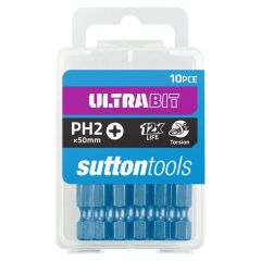 PH2 x 50mm Sutton UltraBit Impact Phillips Torsion Power Driver Bit - 10 Pack Carded S1620250