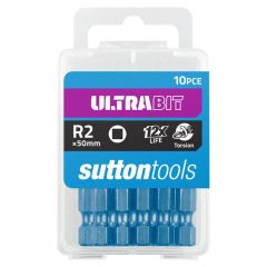 SQ2 x 50mm Sutton UltraBit Impact Square Torsion Power Driver Bit - 10 Pack Carded S1680250