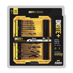 10 Pce 4mm - 12mm Alpha ONSITE+ Impact Step Tip Drill Bit Set - SM10ST