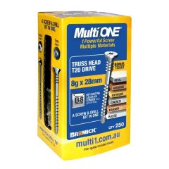 8g (4.2mm) x 28mm B8® Bremick MultiONE™ Countersunk Truss Torx (T20) Screws Treated Pine