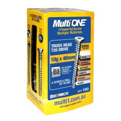 10g (4.8mm) x 40mm B8® Bremick MultiONE™ Countersunk Truss Torx (T20) Multi Screws Treated Pine