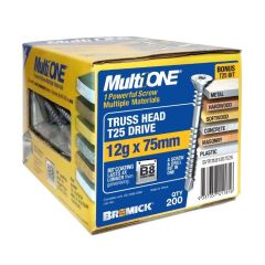 12g (5.5mm) x 75mm B8® Bremick MultiONE™ Countersunk Truss Torx (T25) Screws Treated Pine