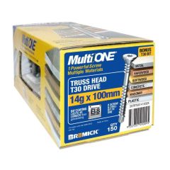 14g (6.3mm) x 100mm B8® Bremick MultiONE™ Countersunk Truss Torx (T30) Multi Screws Treated Pine