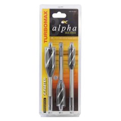 3 Pce 16,20,25mm 4 Cutter Auger Bit Set Alpha TS4C-SET3