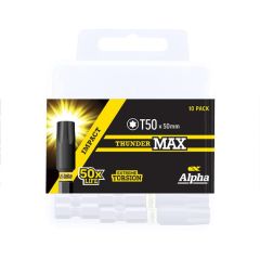 T50 x 50mm Alpha ThunderMAX Impact Torx Power Driver Bit - 10 Pack Handipak TX5050SMH